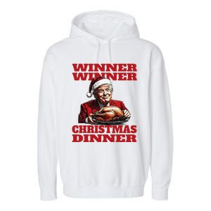 Funny Santa Trump Winner Winner Christmas Dinner Xmas Garment-Dyed Fleece Hoodie