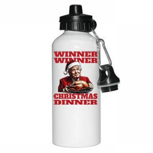 Funny Santa Trump Winner Winner Christmas Dinner Xmas Aluminum Water Bottle