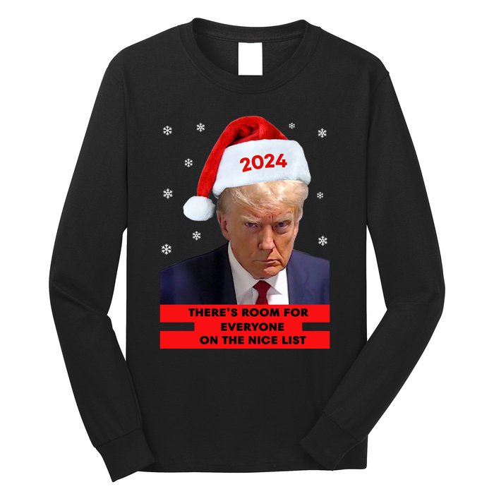 Funny Santa Trump ThereS Room For Everyone On The Nice List Long Sleeve Shirt