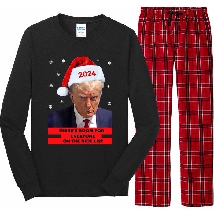 Funny Santa Trump ThereS Room For Everyone On The Nice List Long Sleeve Pajama Set