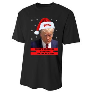 Funny Santa Trump ThereS Room For Everyone On The Nice List Performance Sprint T-Shirt