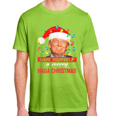 Funny Santa Trump Have Yourself A Merry Maga Christmas Xmas Adult ChromaSoft Performance T-Shirt