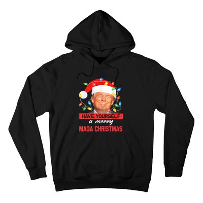 Funny Santa Trump Have Yourself A Merry Maga Christmas Xmas Hoodie