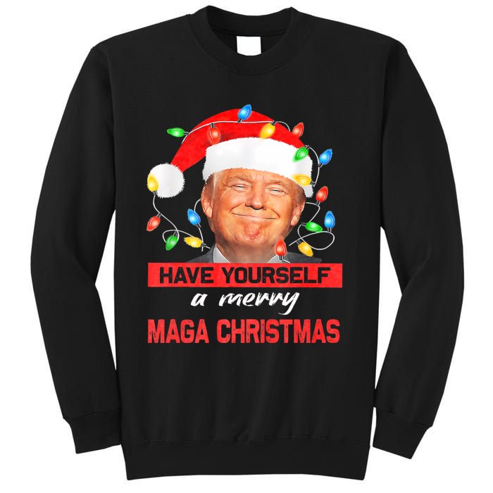 Funny Santa Trump Have Yourself A Merry Maga Christmas Xmas Sweatshirt