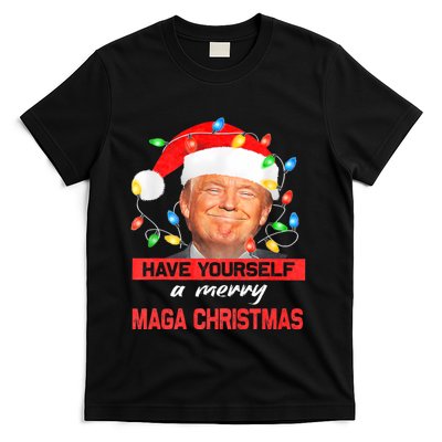 Funny Santa Trump Have Yourself A Merry Maga Christmas Xmas T-Shirt