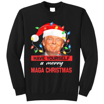 Funny Santa Trump Have Yourself A Merry Maga Christmas Xmas Tall Sweatshirt