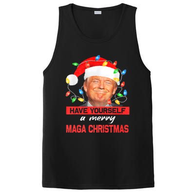 Funny Santa Trump Have Yourself A Merry Maga Christmas Xmas PosiCharge Competitor Tank