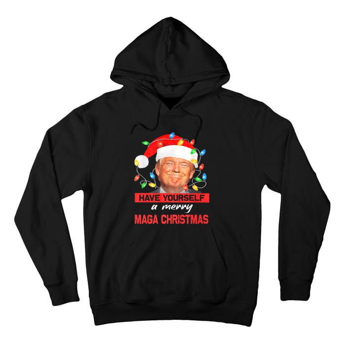 Funny Santa Trump Have Yourself A Merry Maga Christmas Xmas Tall Hoodie