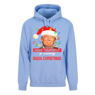 Funny Santa Trump Have Yourself A Merry Maga Christmas Xmas Unisex Surf Hoodie