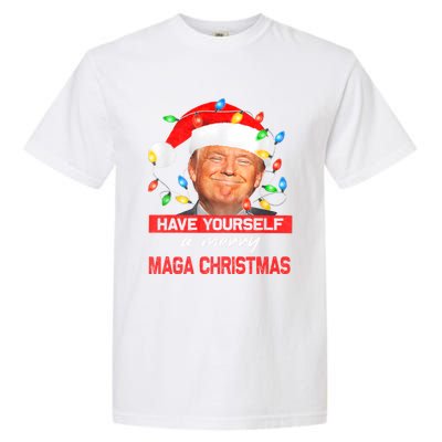 Funny Santa Trump Have Yourself A Merry Maga Christmas Xmas Garment-Dyed Heavyweight T-Shirt