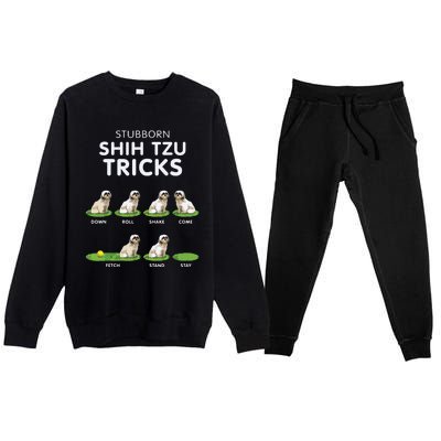 Funny Shih Tzu Trick For Men Women Kids Dog Lover Premium Crewneck Sweatsuit Set