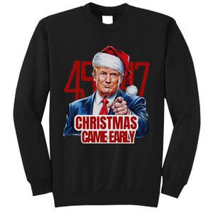 Funny Santa Trump Christmas Came Early 47th President Xmas Sweatshirt