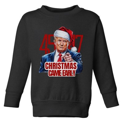 Funny Santa Trump Christmas Came Early 47th President Xmas Toddler Sweatshirt