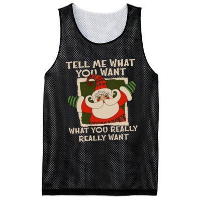 Funny Santa Tell Me What You Want What You Really Want Christmas Santa Mesh Reversible Basketball Jersey Tank