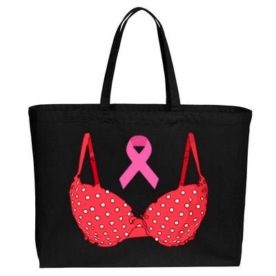 Funny Save The Tatas Pink Ribbon Breast Cancer Awareness Gift Cotton Canvas Jumbo Tote