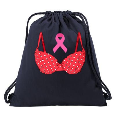 Funny Save The Tatas Pink Ribbon Breast Cancer Awareness Gift Drawstring Bag