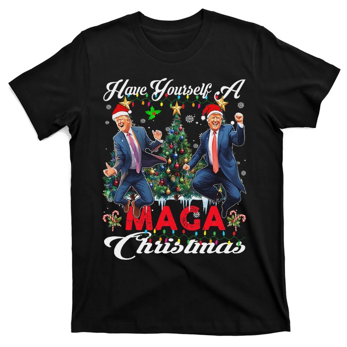 Funny Santa Trump Have Yourself A Merry Maga Christmas Xmas T-Shirt