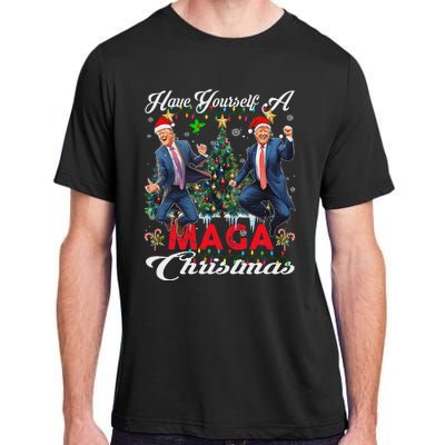 Funny Santa Trump Have Yourself A Merry Maga Christmas Xmas Adult ChromaSoft Performance T-Shirt