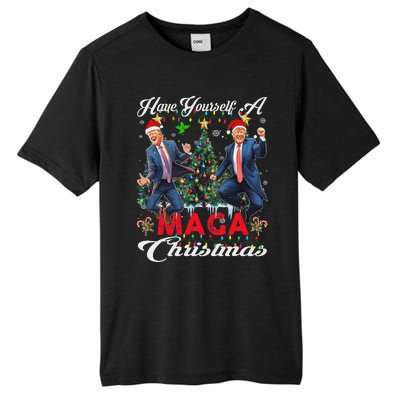 Funny Santa Trump Have Yourself A Merry Maga Christmas Xmas Tall Fusion ChromaSoft Performance T-Shirt