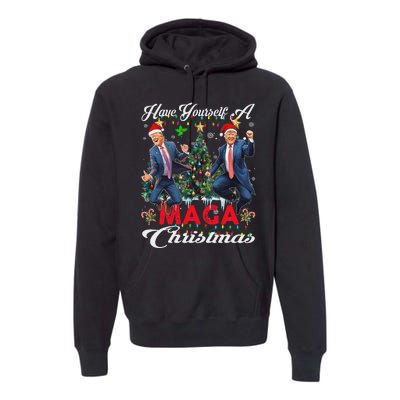 Funny Santa Trump Have Yourself A Merry Maga Christmas Xmas Premium Hoodie