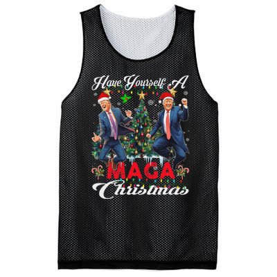 Funny Santa Trump Have Yourself A Merry Maga Christmas Xmas Mesh Reversible Basketball Jersey Tank