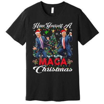 Funny Santa Trump Have Yourself A Merry Maga Christmas Xmas Premium T-Shirt