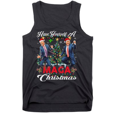 Funny Santa Trump Have Yourself A Merry Maga Christmas Xmas Tank Top