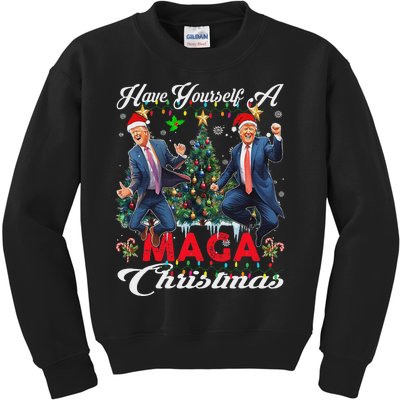 Funny Santa Trump Have Yourself A Merry Maga Christmas Xmas Kids Sweatshirt