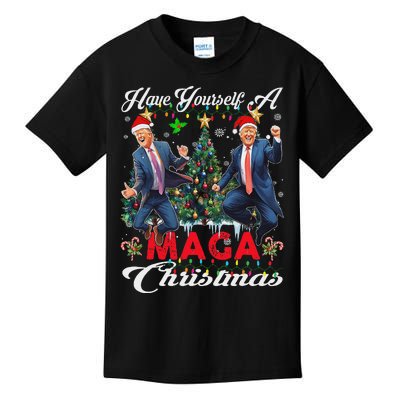 Funny Santa Trump Have Yourself A Merry Maga Christmas Xmas Kids T-Shirt