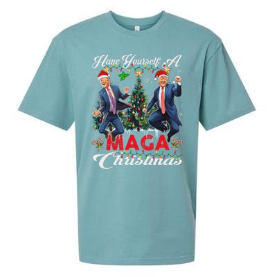 Funny Santa Trump Have Yourself A Merry Maga Christmas Xmas Sueded Cloud Jersey T-Shirt