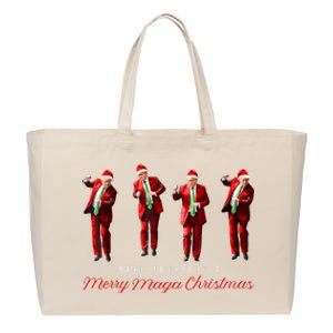 Funny Santa Trump Have Yourself A Merry Maga Christmas Xmas Cotton Canvas Jumbo Tote