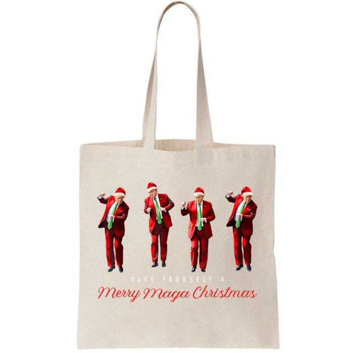 Funny Santa Trump Have Yourself A Merry Maga Christmas Xmas Tote Bag