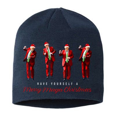 Funny Santa Trump Have Yourself A Merry Maga Christmas Xmas Sustainable Beanie