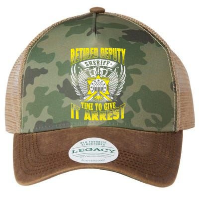 Funny Sheriff T Retired Deputy Sheriff Legacy Tie Dye Trucker Hat
