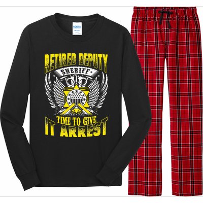 Funny Sheriff T Retired Deputy Sheriff Long Sleeve Pajama Set