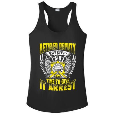 Funny Sheriff T Retired Deputy Sheriff Ladies PosiCharge Competitor Racerback Tank