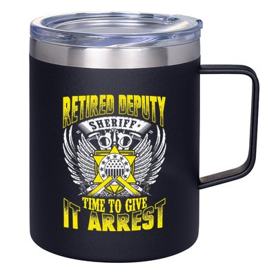 Funny Sheriff T Retired Deputy Sheriff 12oz Stainless Steel Coffee Mug