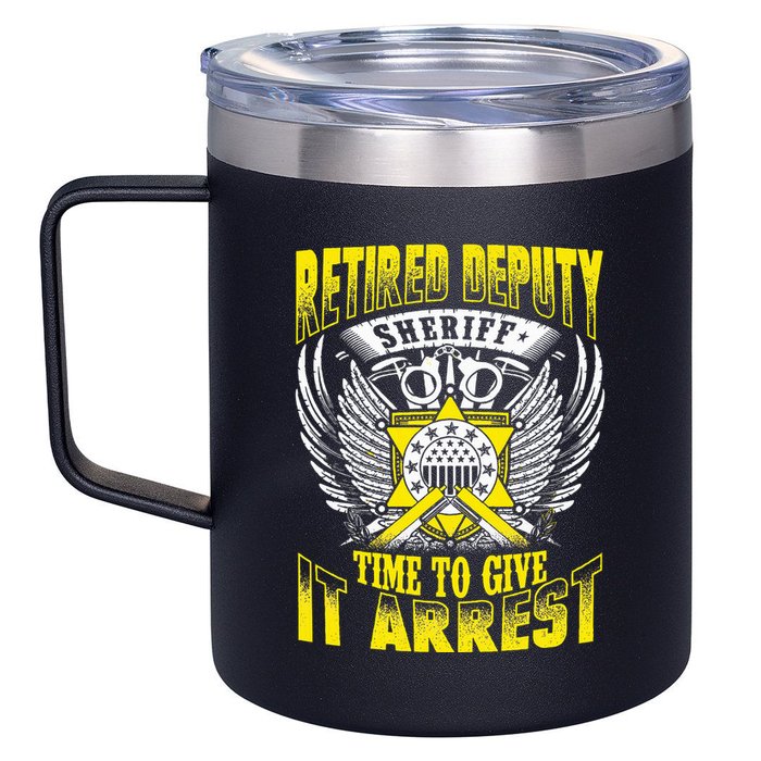 Funny Sheriff T Retired Deputy Sheriff 12oz Stainless Steel Coffee Mug