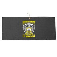 Funny Sheriff T Retired Deputy Sheriff Large Microfiber Waffle Golf Towel