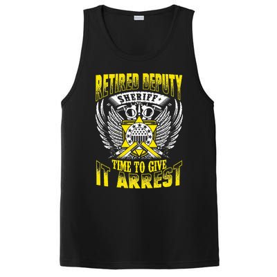 Funny Sheriff T Retired Deputy Sheriff PosiCharge Competitor Tank