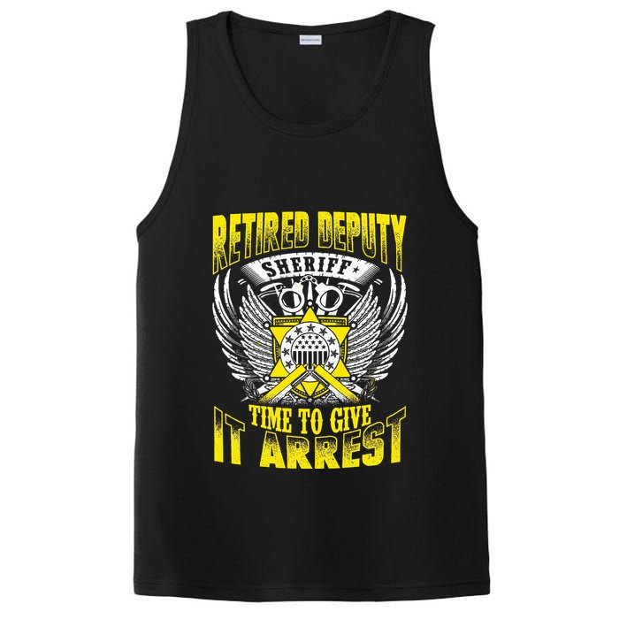 Funny Sheriff T Retired Deputy Sheriff PosiCharge Competitor Tank