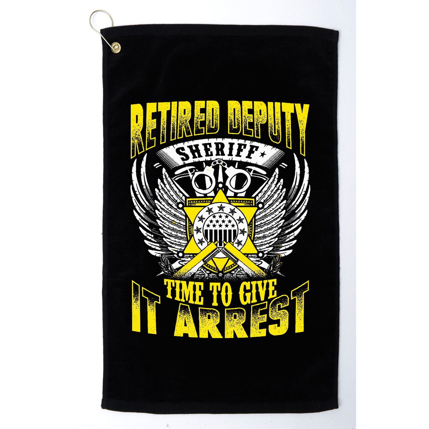 Funny Sheriff T Retired Deputy Sheriff Golf Towel