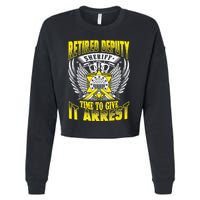 Funny Sheriff T Retired Deputy Sheriff Cropped Pullover Crew