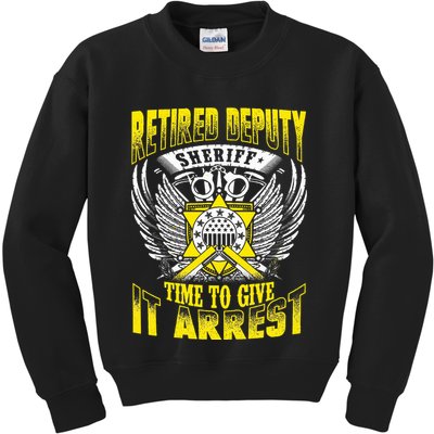 Funny Sheriff T Retired Deputy Sheriff Kids Sweatshirt
