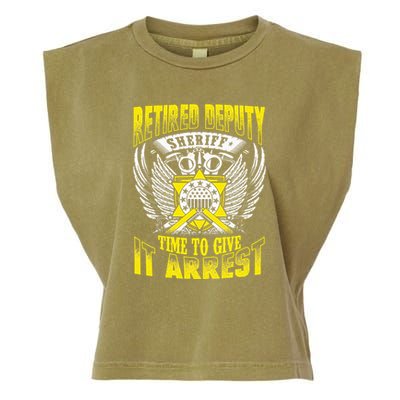 Funny Sheriff T Retired Deputy Sheriff Garment-Dyed Women's Muscle Tee