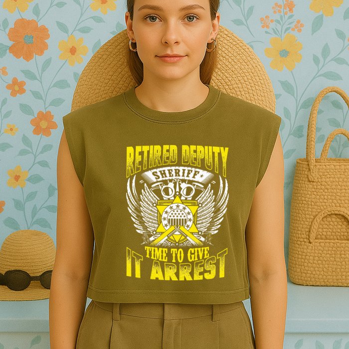 Funny Sheriff T Retired Deputy Sheriff Garment-Dyed Women's Muscle Tee