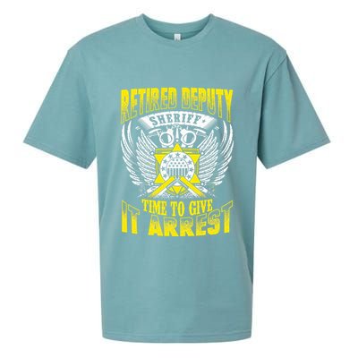 Funny Sheriff T Retired Deputy Sheriff Sueded Cloud Jersey T-Shirt