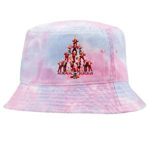 Funny Santa Trump Dance Tree Christmas Pajama Xmas Tie-Dyed Bucket Hat