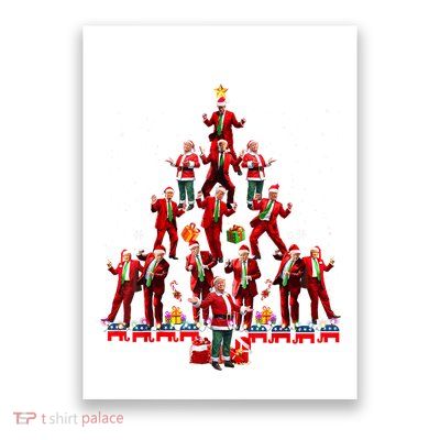 Funny Santa Trump Dance Tree Christmas Pajama Xmas Poster