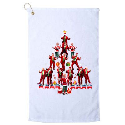 Funny Santa Trump Dance Tree Christmas Pajama Xmas Platinum Collection Golf Towel